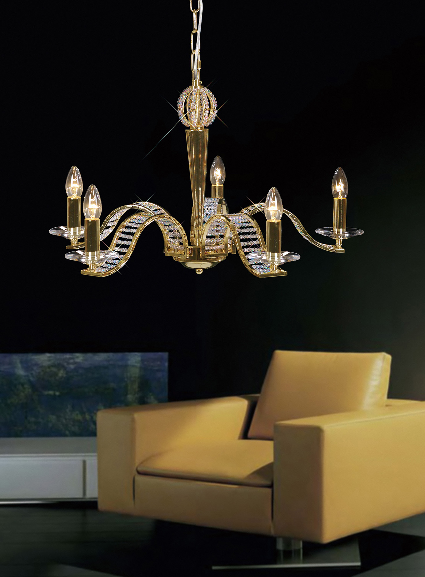 Niobe Crystal Ceiling Lights Diyas Multi Arm Crystal Fittings